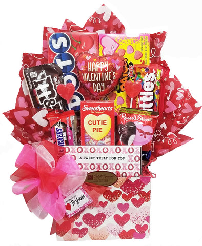 "From my Heart to Yours" Valentine's day Gift Basket with Candy and Chocolate