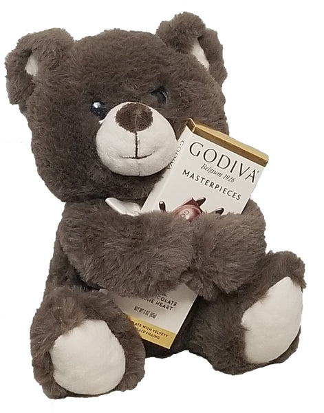 11" Chocolate Bear Gift - Valentine's Day, Birthday or Get Well Gift
