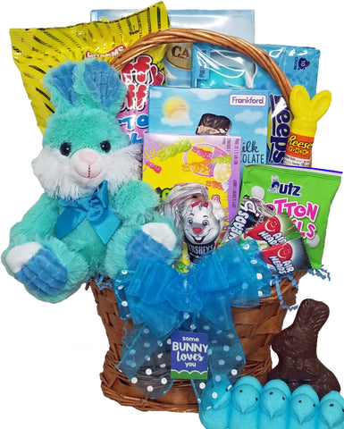 "Some Bunny Loves You" Holiday Easter Gift Basket for Boys - Easter Basket with Candy and Chocolate For Kids
